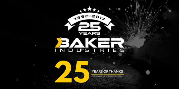 Baker Industries 25th anniversary graphic