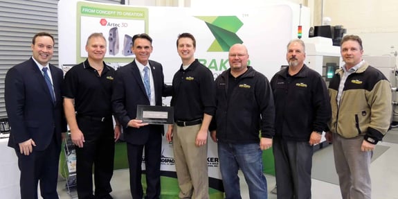 Macomb County Executive Mark Hackel with the Baker Industries team during his tour of Baker's Macomb, Michigan, facilities