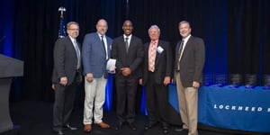 Baker Industries being presented with Lockheed Martin's Outstanding Small Business Award